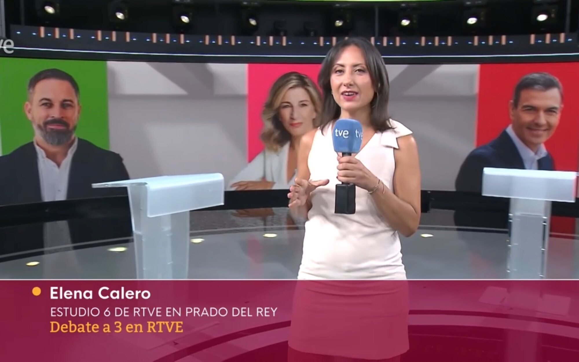 TVE enseña el plató de su debate a 3, muestra el orden, los temas a tratar y descarta un atril vacío para Feijóo