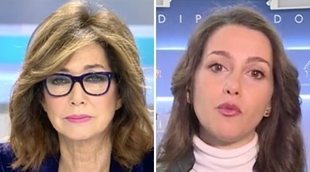 Inés Arrimadas se confunde y llama "Susanna" a Ana Rosa Quintana: "No te preocupes, antes me llamaban Teresa"