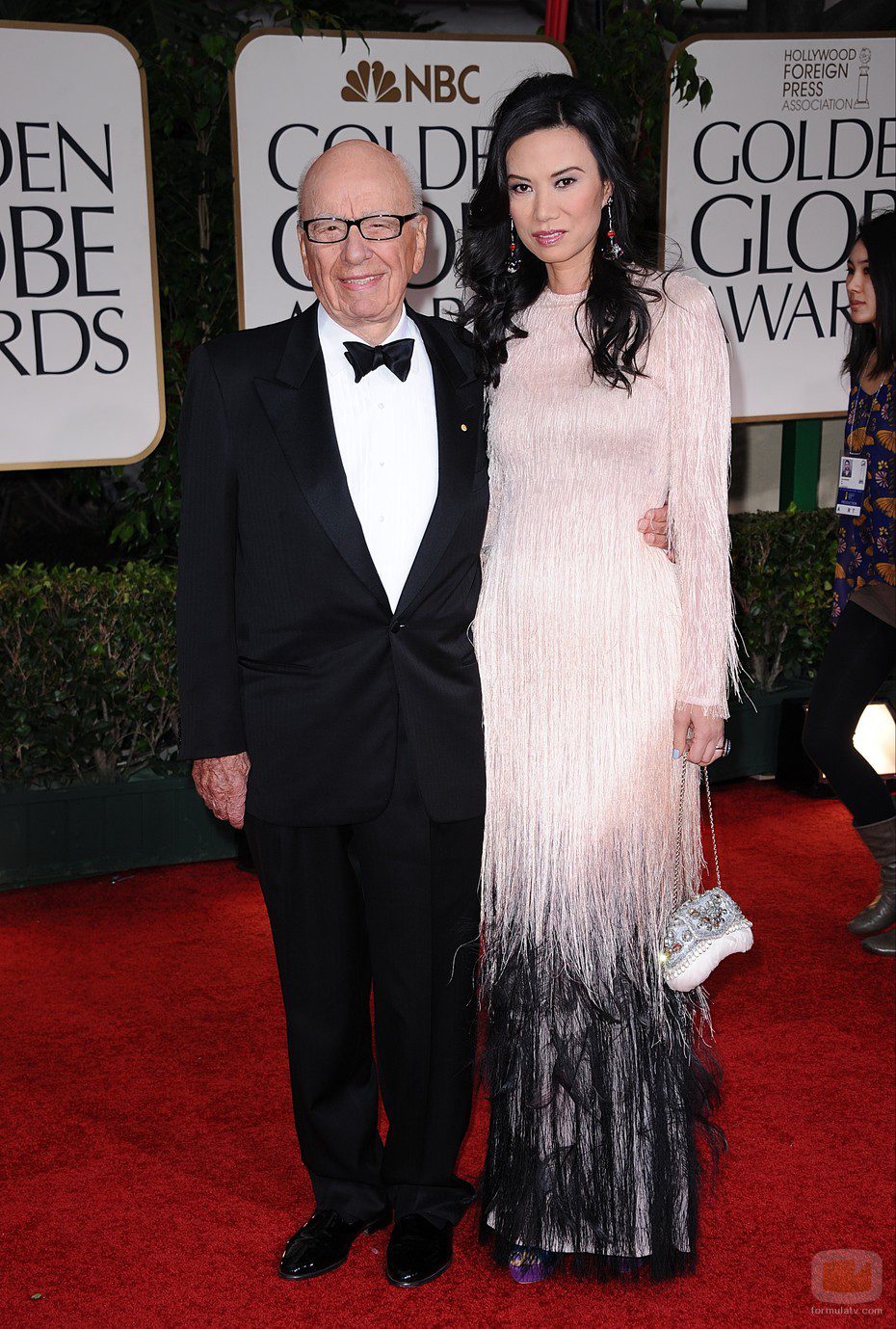 Rupert Murdoch y Wendi Deng en los Globos de Oro 2012