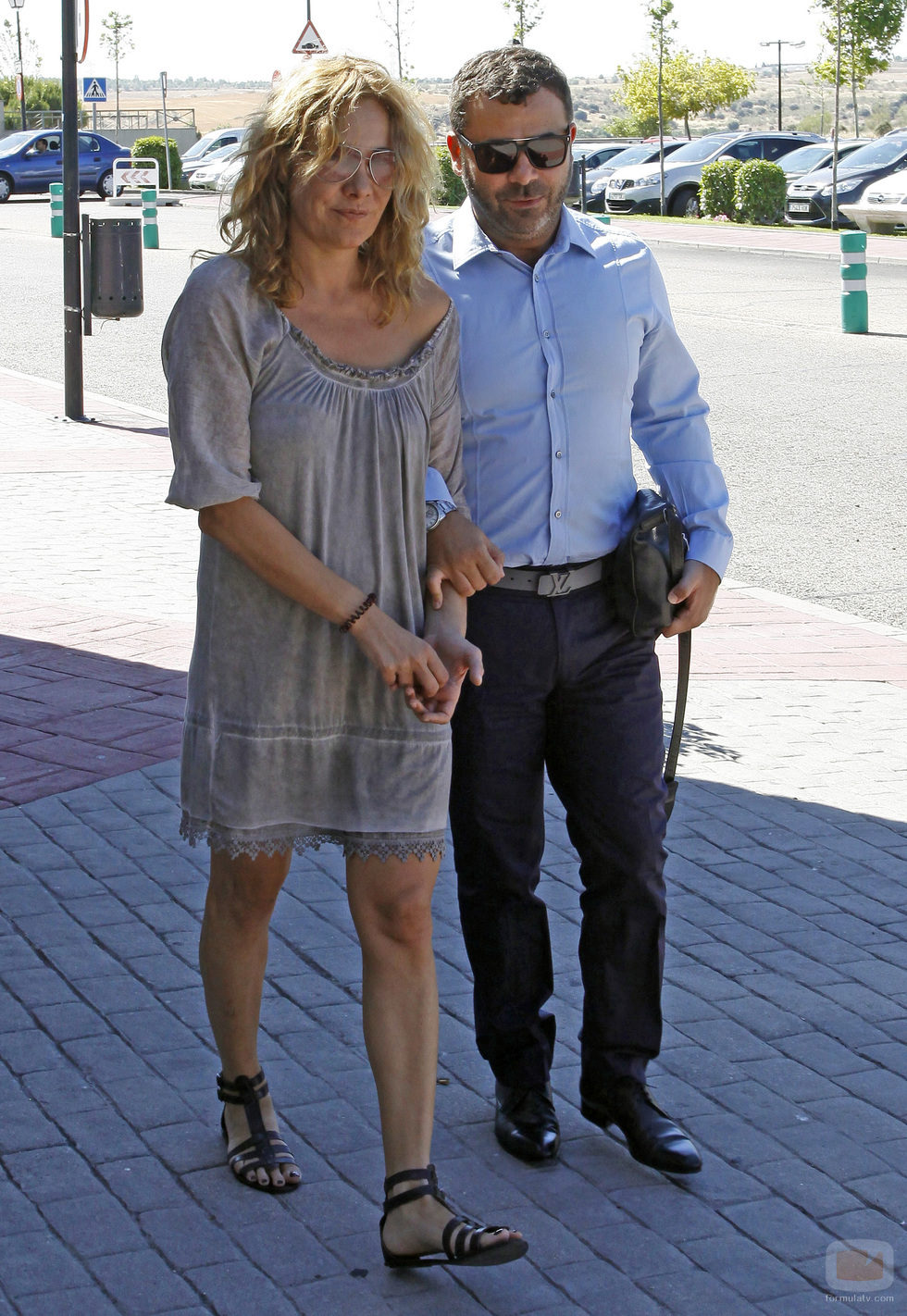 Belén Rodríguez y Jorge Javier Vázquez en el funeral de Pedro Rodríguez