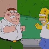 Peter Griffin y Homer Simpson se pelean