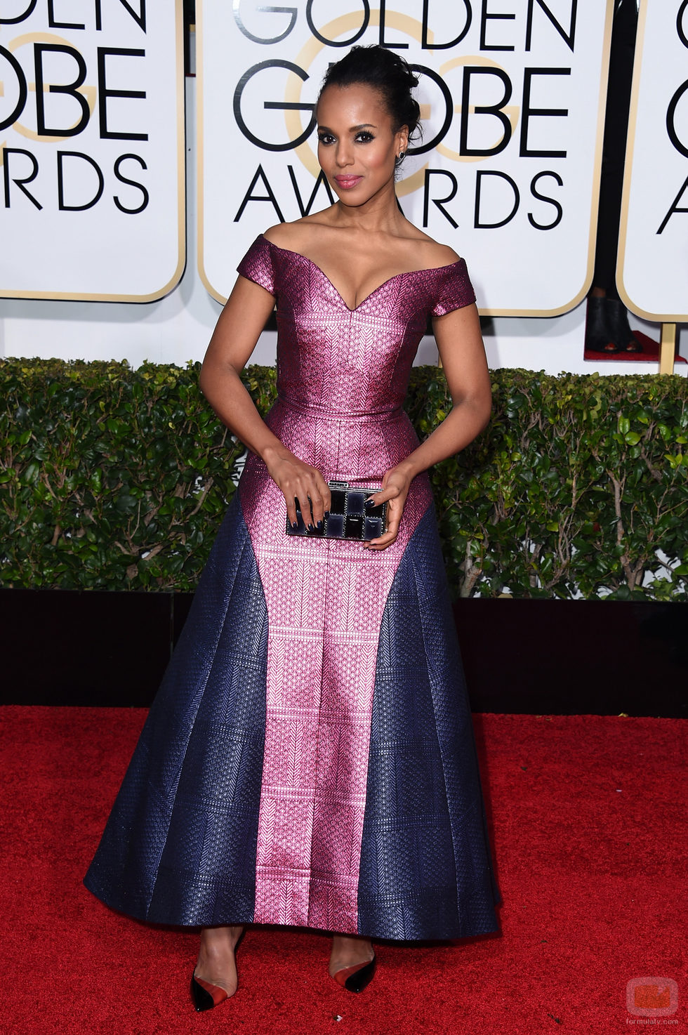 Kerry Washington en la alfombra roja de los Globos de Oro 2015