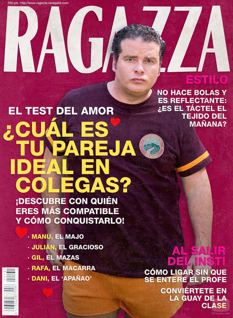 Daniel Huarte en la portada ficticia de Ragazza para la serie 'Colegas'