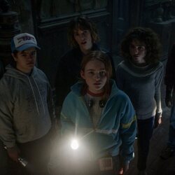 Steve, Dustin, Robin, Max, Nancy y Lucas en la cuarta temporada de 'Stranger Things'