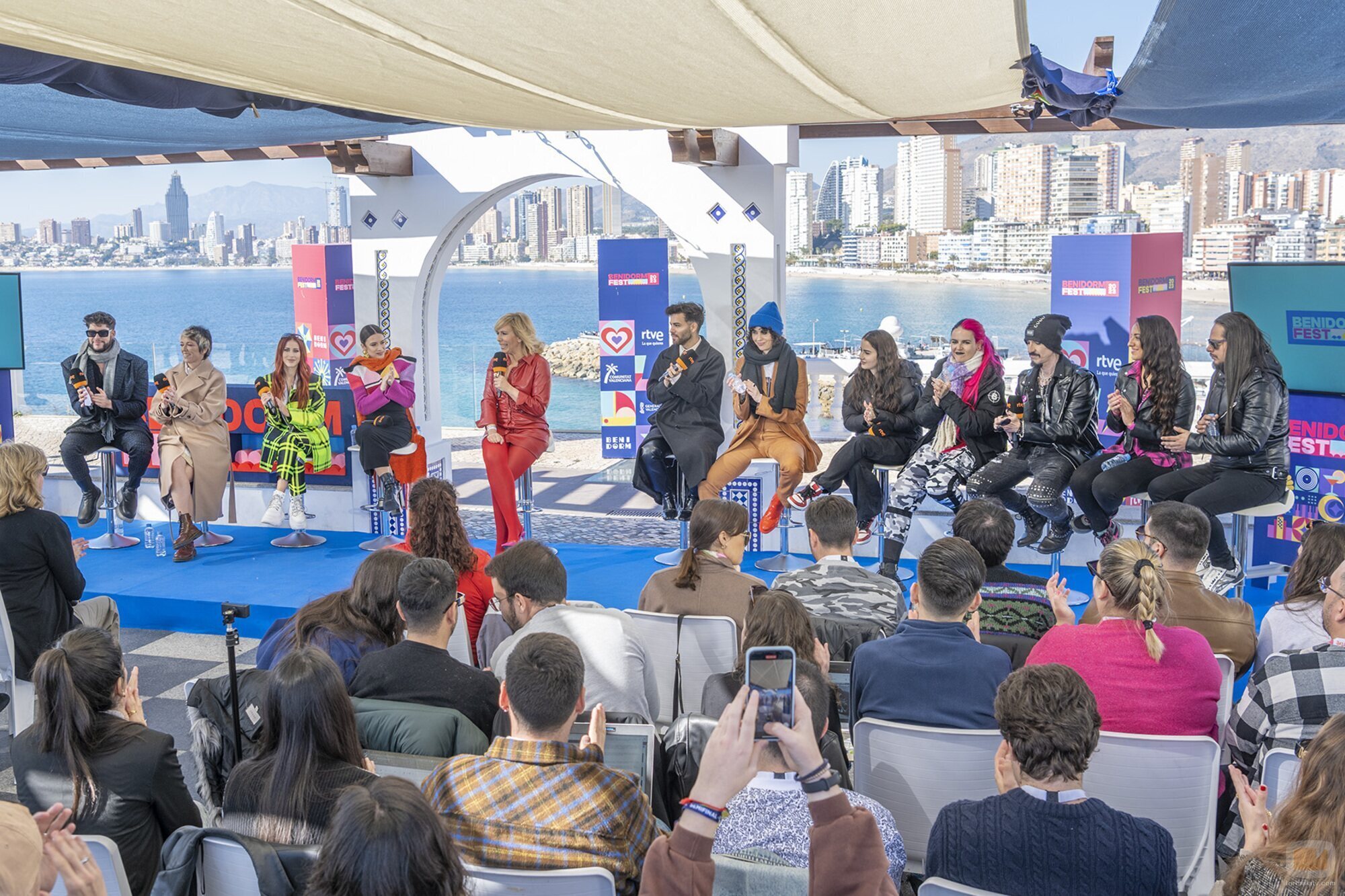 Los finalistas del Benidorm Fest 2023 en una rueda de prensa