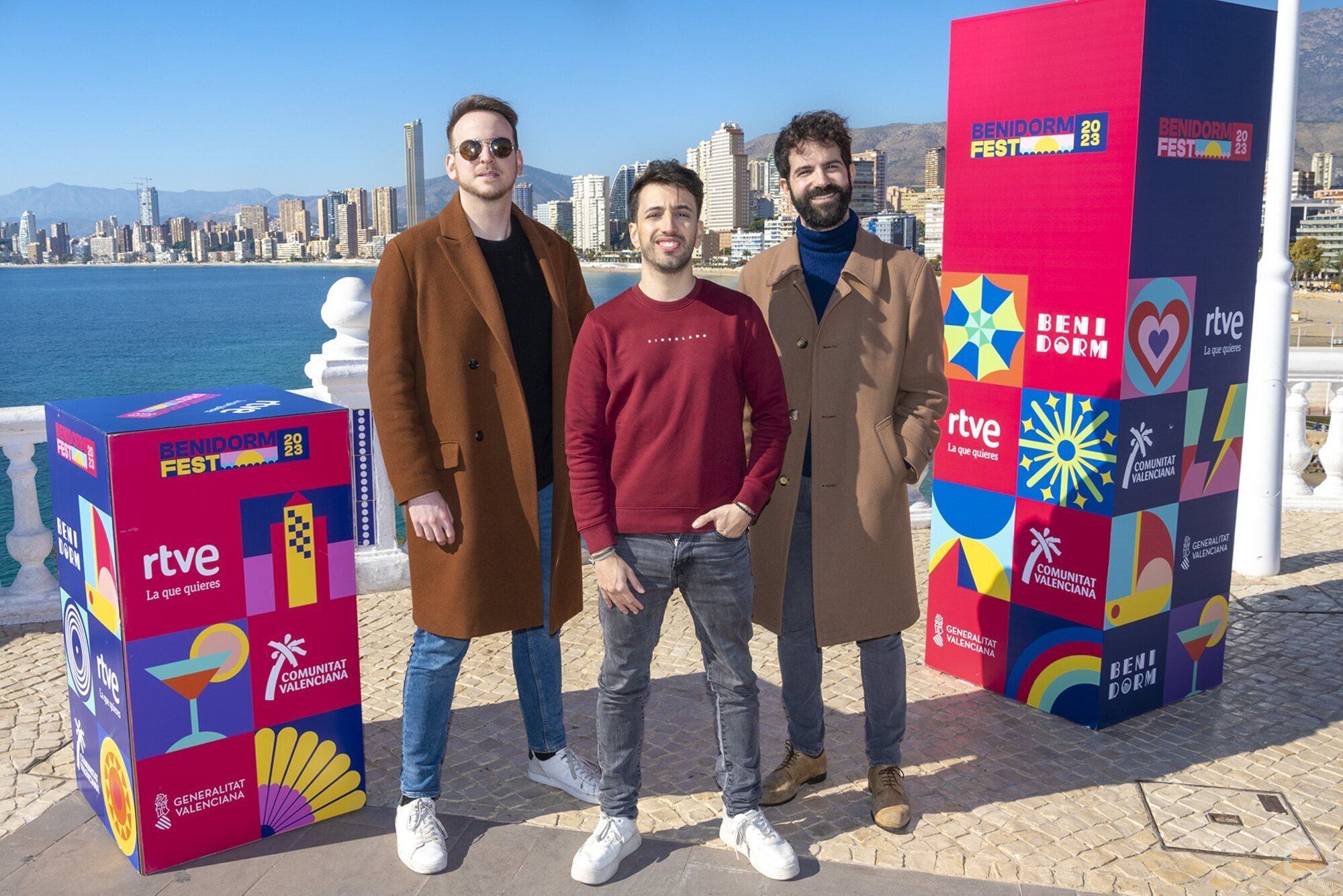 Siderland posan en la rueda de prensa del Benidorm Fest 2023