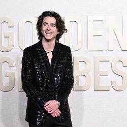 Timothée Chalamet en la alfombra roja de los Globos de Oro 2024