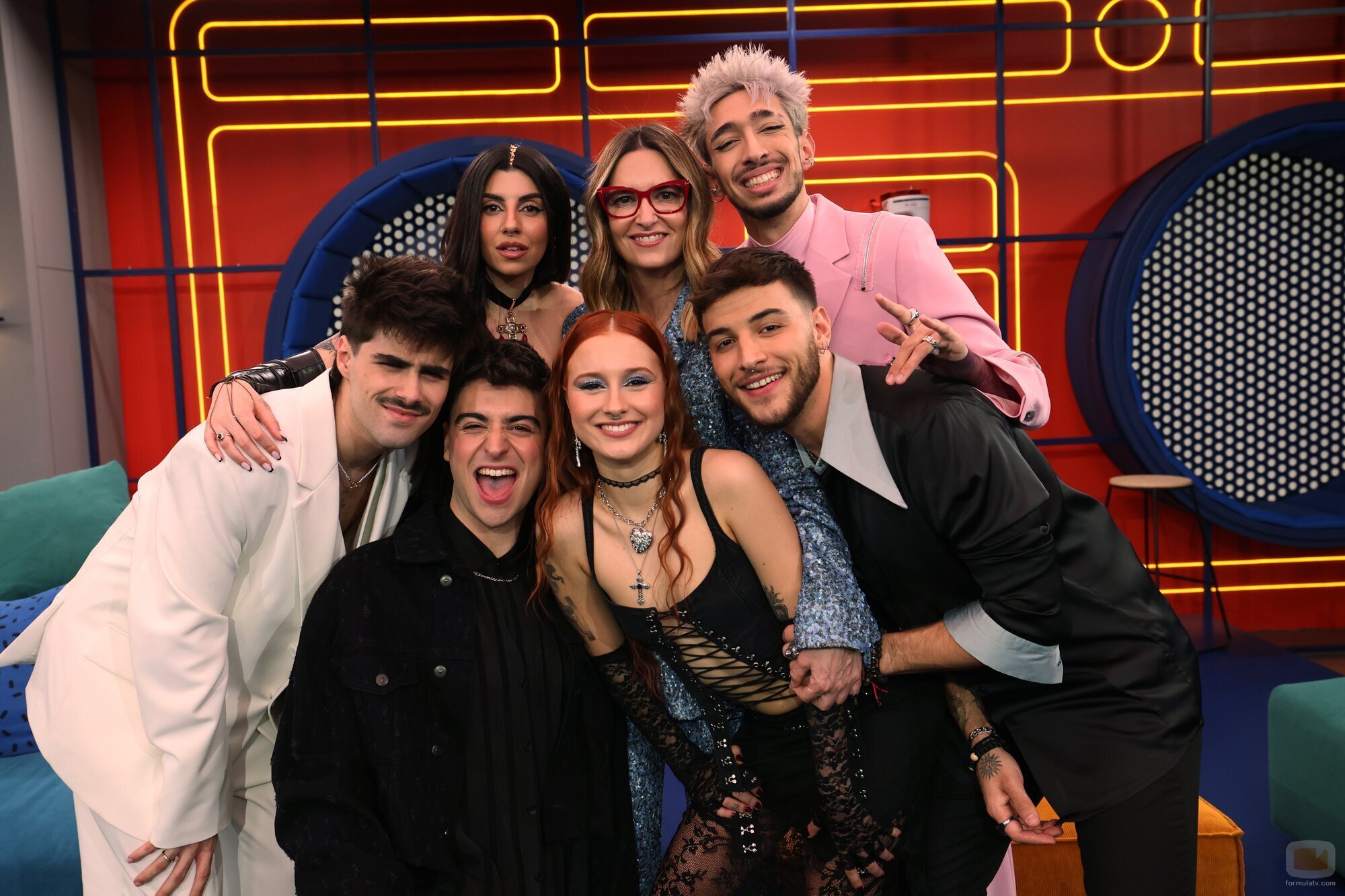 Los finalistas de 'OT 2023' y Noemí Galera antes de la gran final