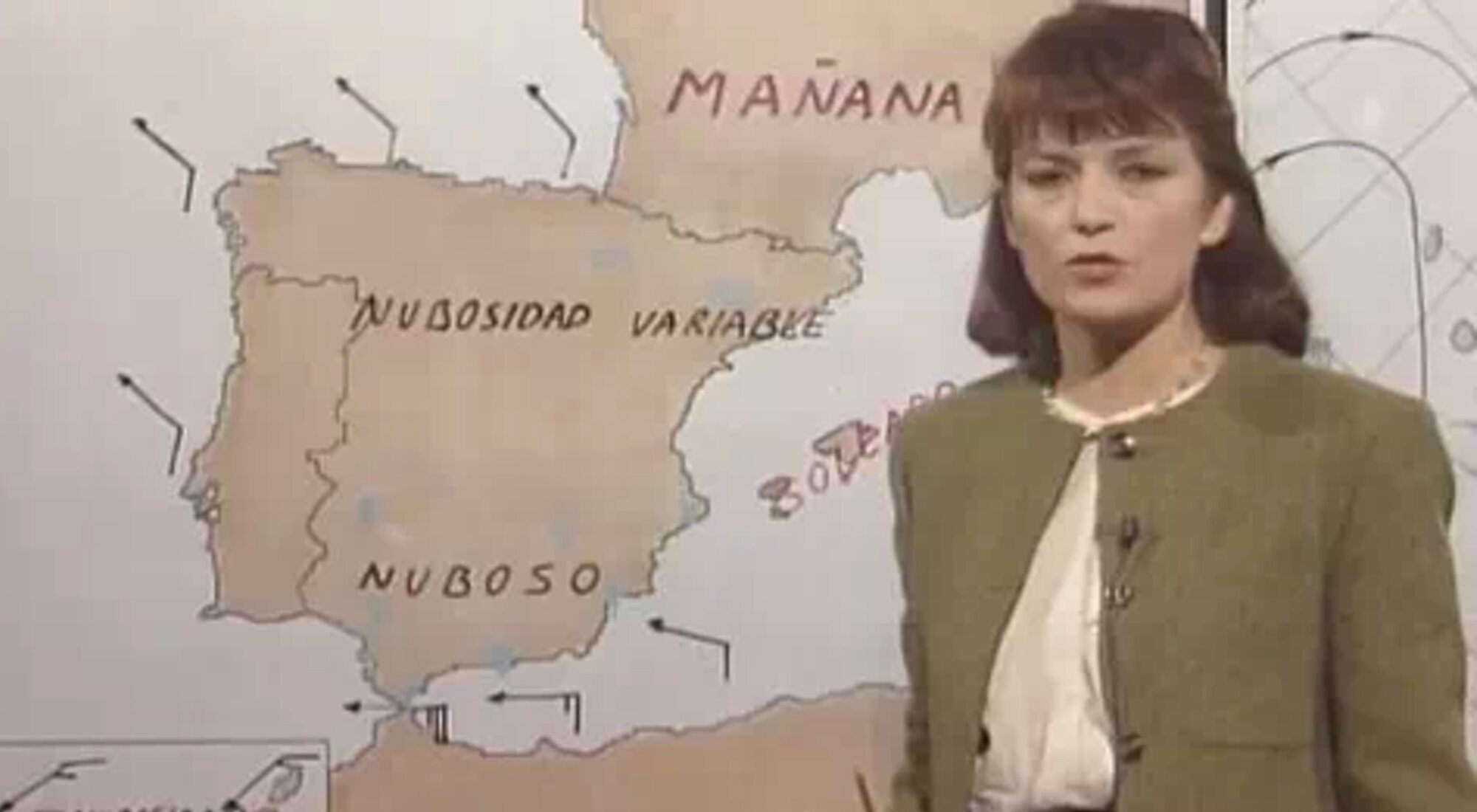 Pilar Sanjurjo presentando 'El tiempo' en TVE