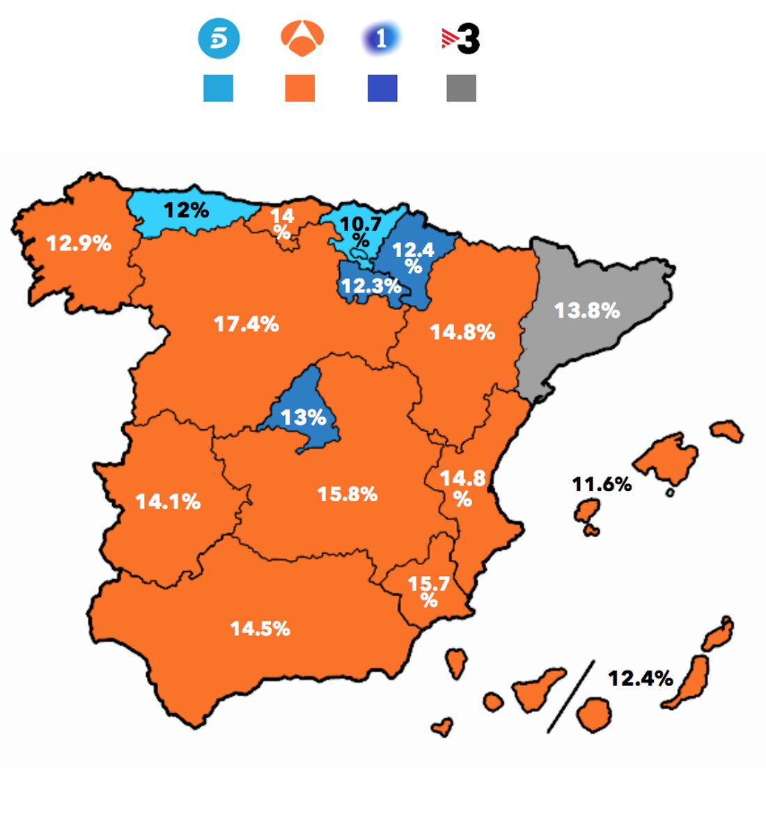 ¿Quién lidera por comunidades autónomas?