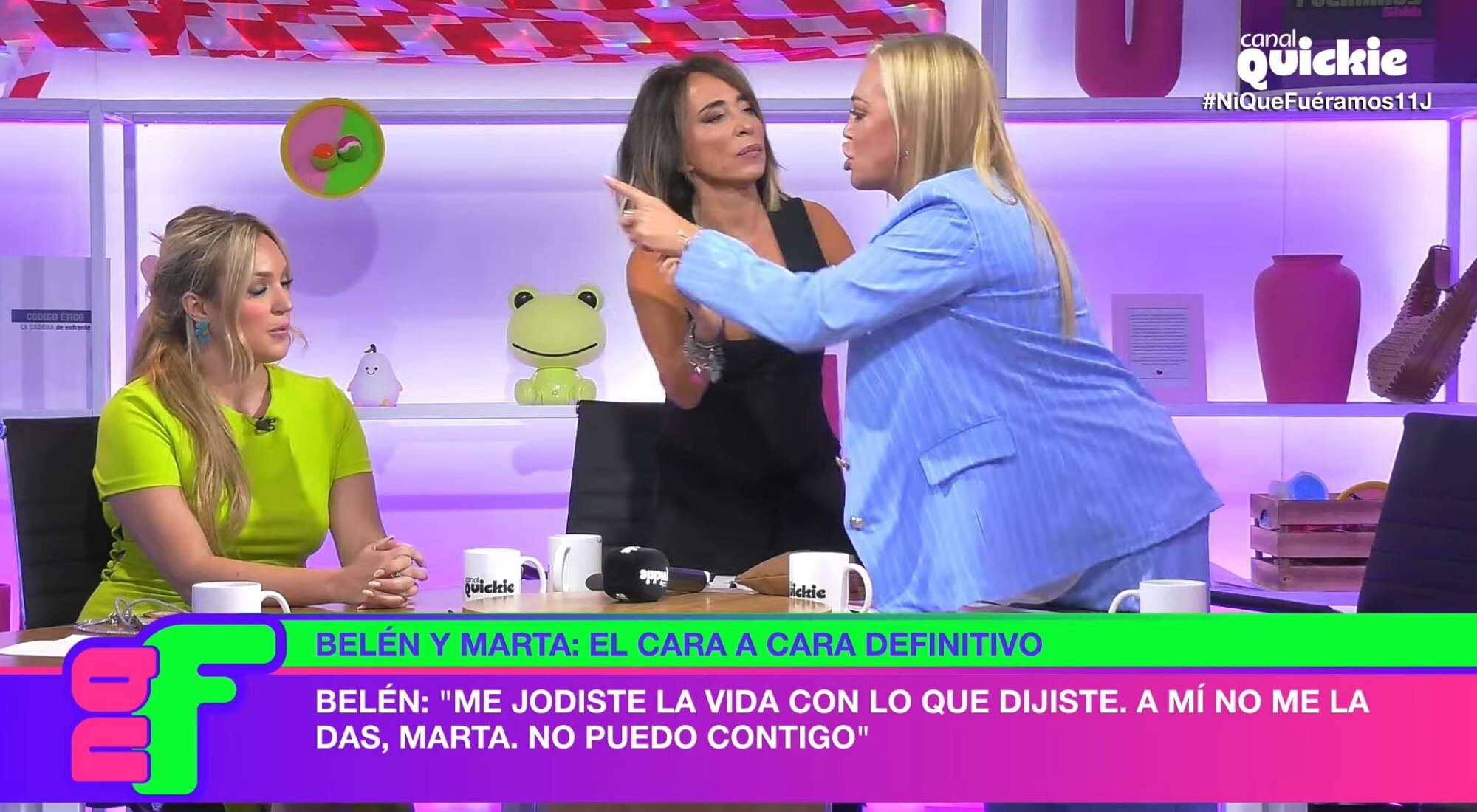 María Patiño trata de calmar a Belén Esteban en su disputa con Marta Riesco en 'Ni que fuéramos shhh'