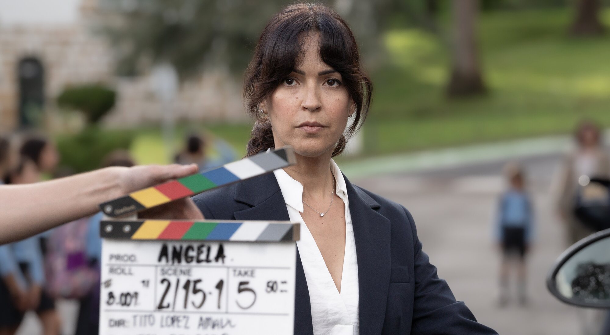 Verónica Sánchez en el rodaje de 'Ángela'
