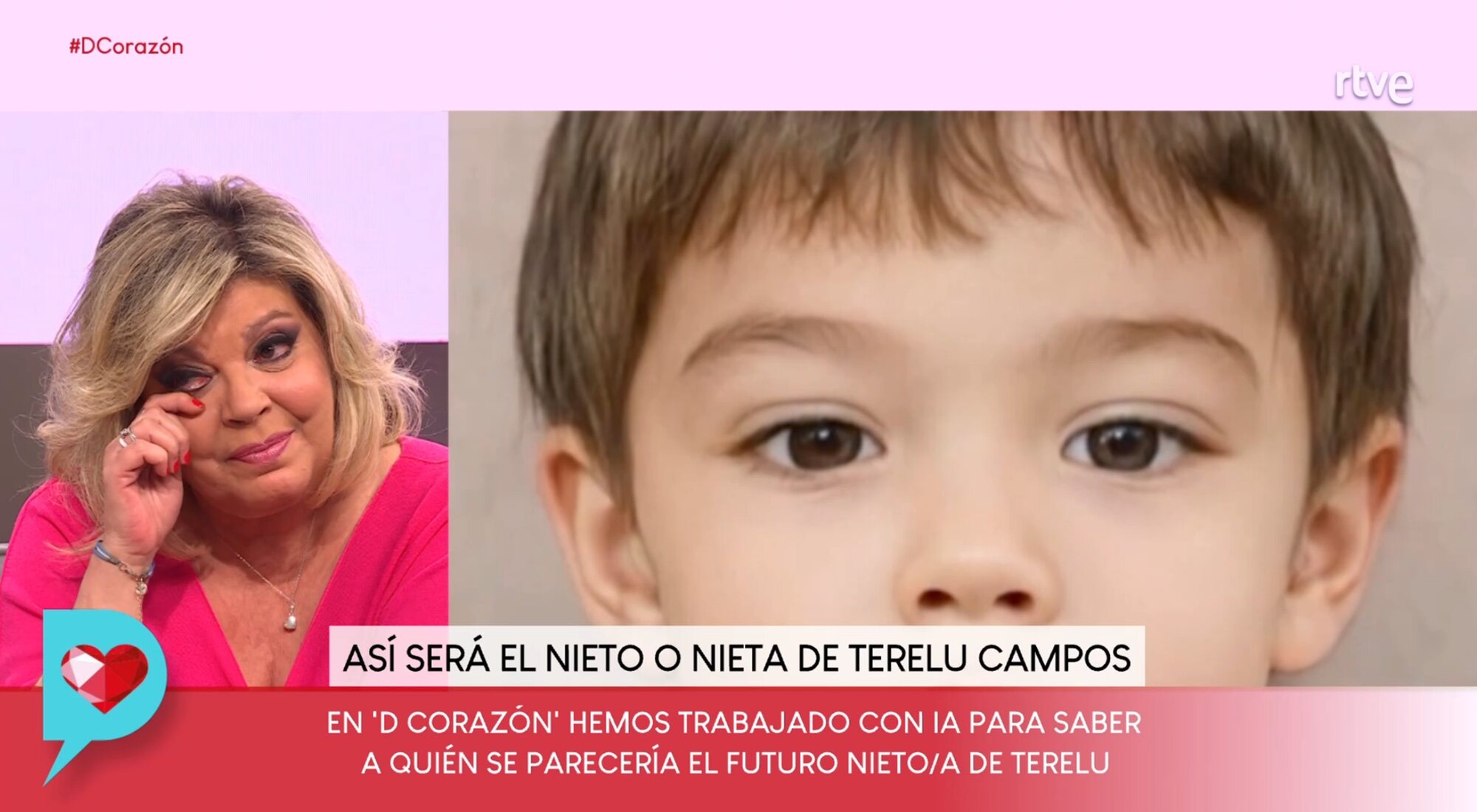 Terelu Campos llora en 'D Corazón' al ver la cara de su futuro nieto