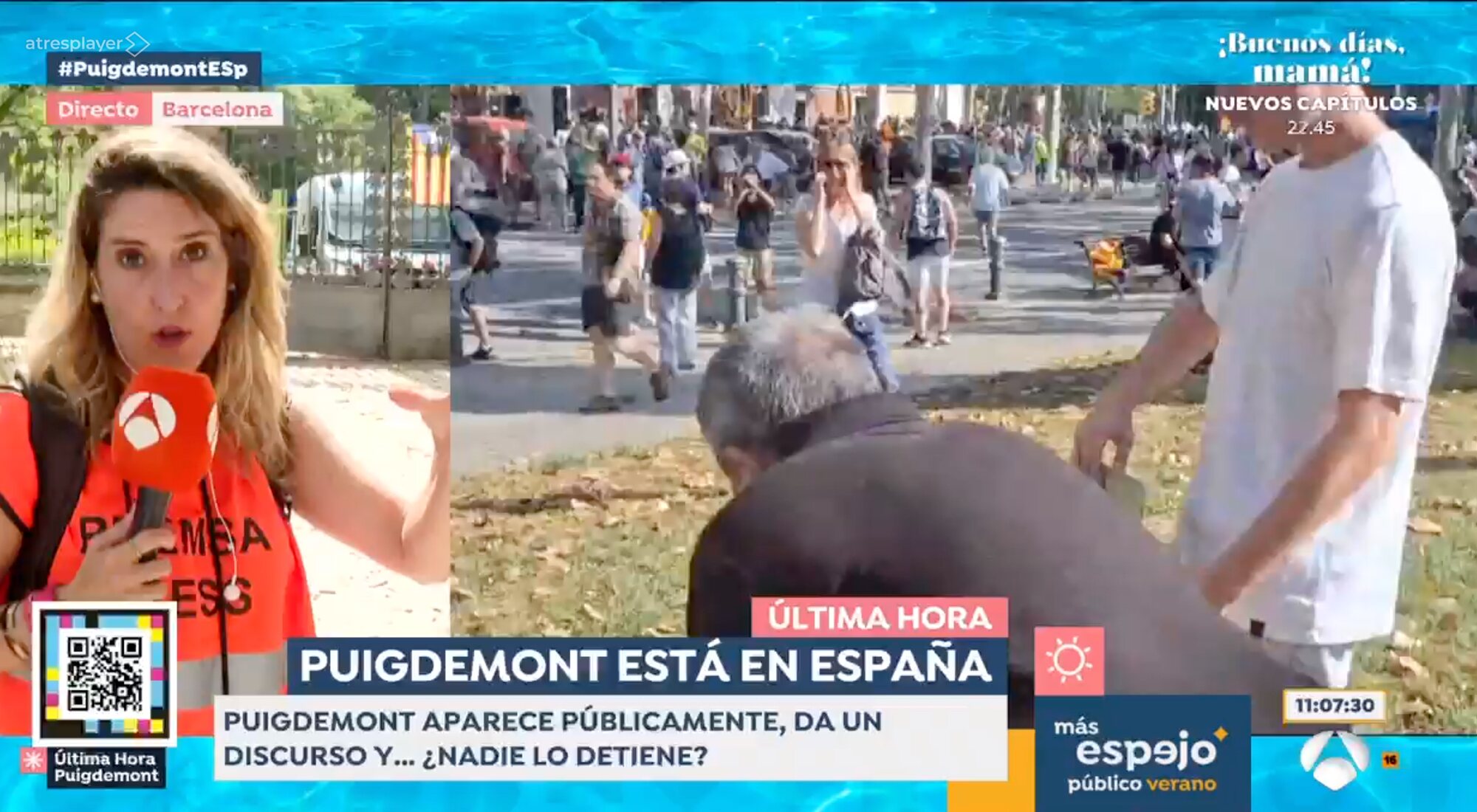 Cobertura de 'Espejo público' en la visita a España de Carles Puigdemont