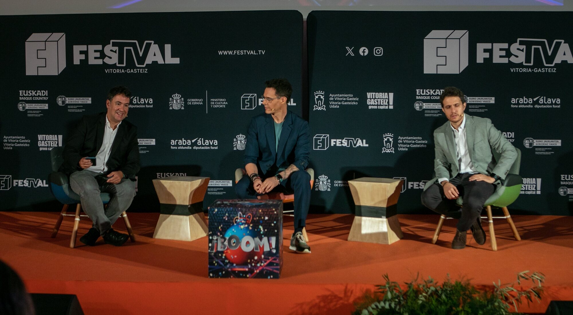  Eduardo Escorial, Christian Gálvez y Christian Liarte en la presentación de '¡Boom!' en el FesTVal