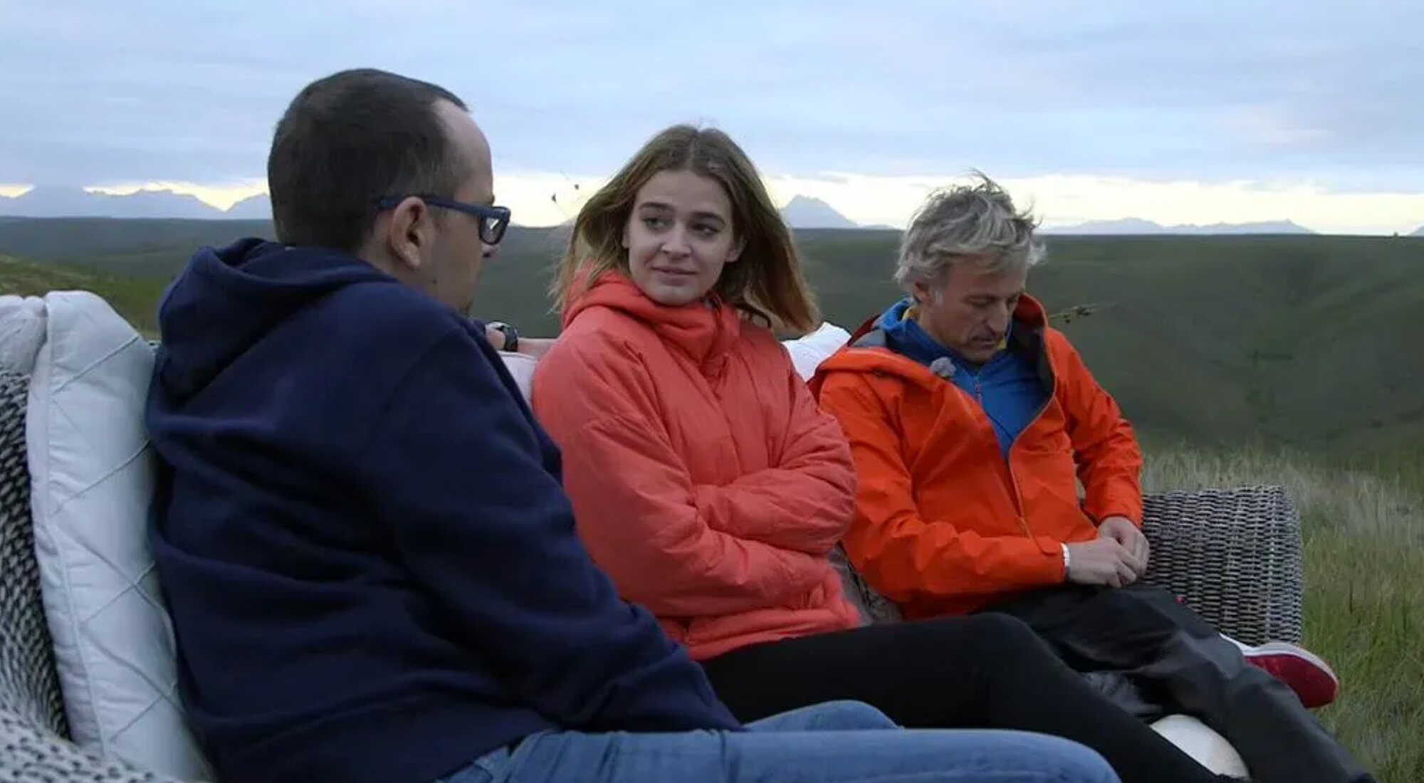 Laura Escanes con Risto Mejide y Jesús Calleja durante su participación en 'Planeta Calleja'