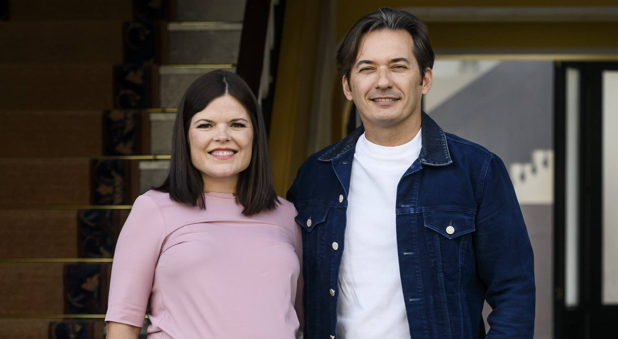 Los hermanos Laura y Alberto Caballero en el set de 'La que se avecina'