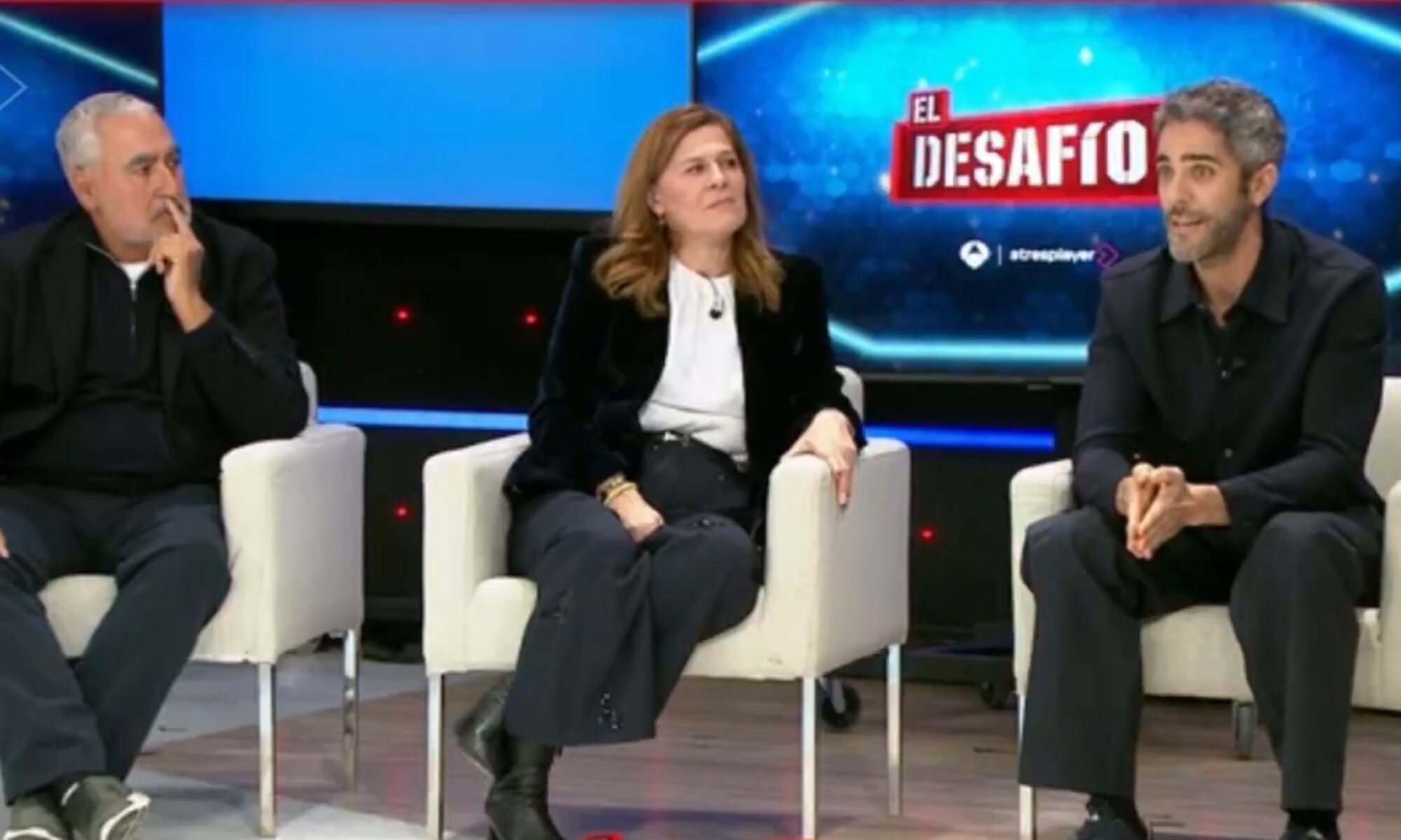 Jorge Salvador, Carmen Ferreiro y Roberto Leal, en la presentación de 'El desafío'