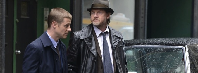 Benjamin McKenzie y Donal Logue en el rodaje de 'Gotham'