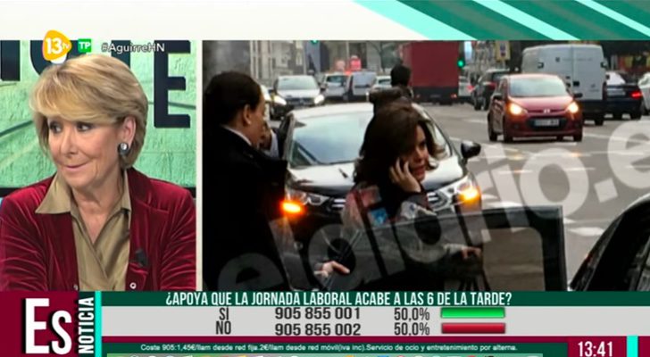 Esperanza Aguirre durante su intervención en el programa 'Hoy es noticia'