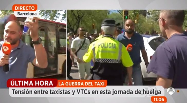 Raúl García, reportero de 'Espejo público', momentos después de la agresión