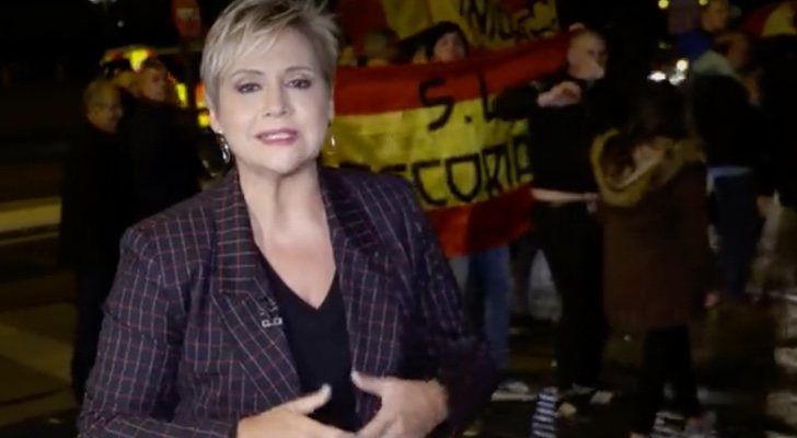 Gloria Serna en la marcha de la Falange