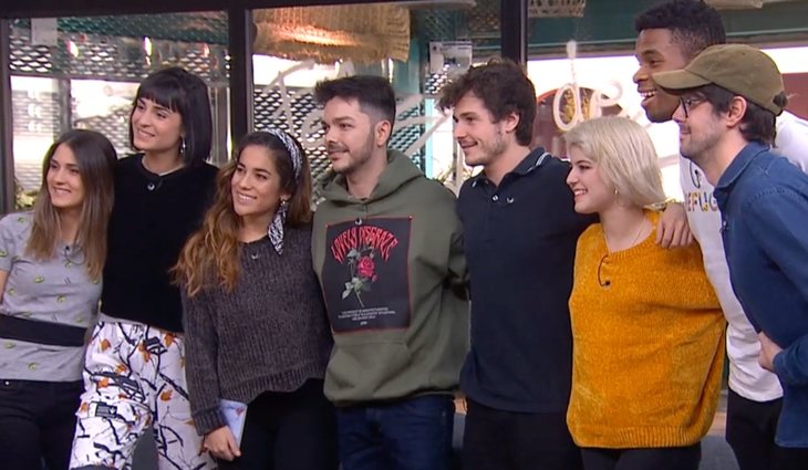 Los chicos de 'OT 2018' junto a Sergio Rivero en su visita a la Academia