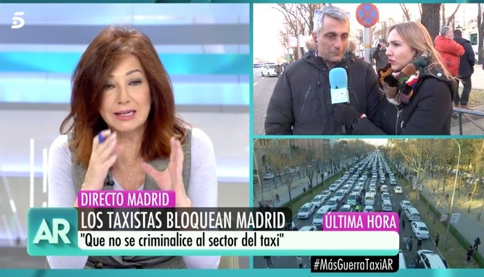 Ana Rosa Quintana hablando con el taxista