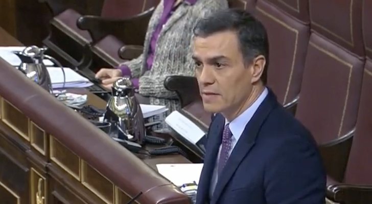 Pedro Sánchez en el debate de investidura del 4-E