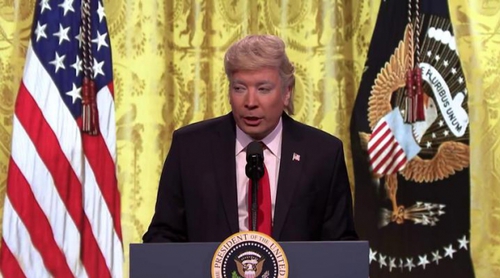 Jimmy Fallon parodia de nuevo al presidente Donald Trump en 'The Tonight Show'