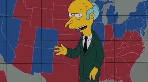 El Señor Burns de 'Los Simpson' apoya a Mitt Romney