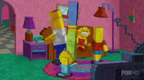 'Los Simpson' parodian al videojuego de construcción Minecraft