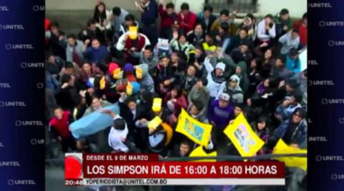 Insólita manifestación en Bolivia por cambio de horario de 'Los Simpsons'